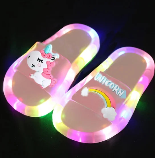 Girl Slippers Children LED Kids Slippers Baby Bathroom Sandals Kids Shoes for Girl Boys Light Up Shoes Toddler