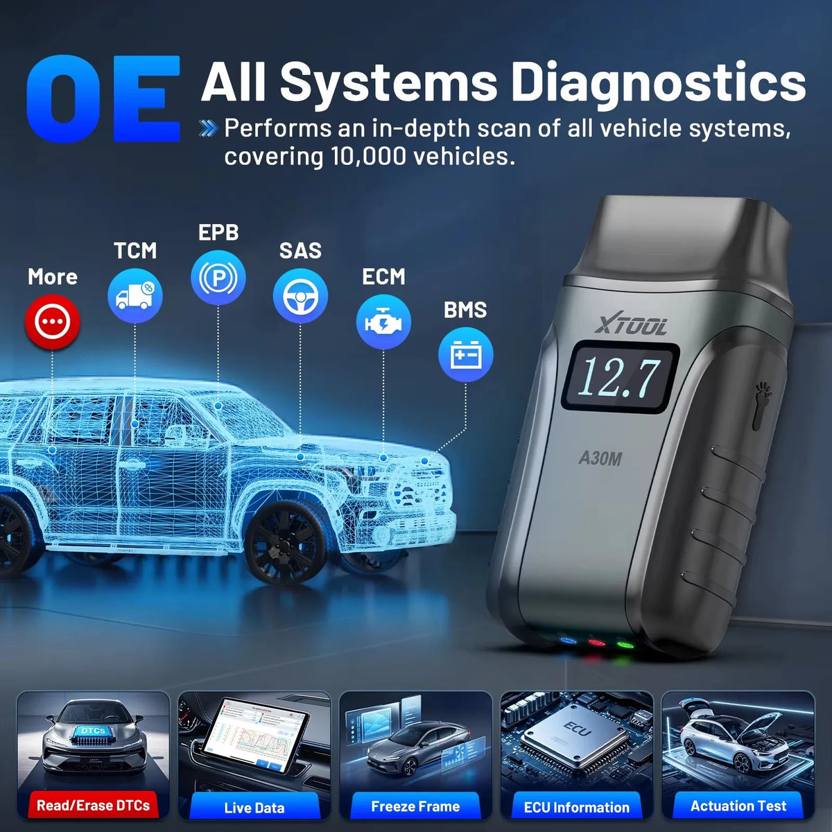 XTOOL Anyscan A30M Bluetooth OBD2 Scanner with Active Tests