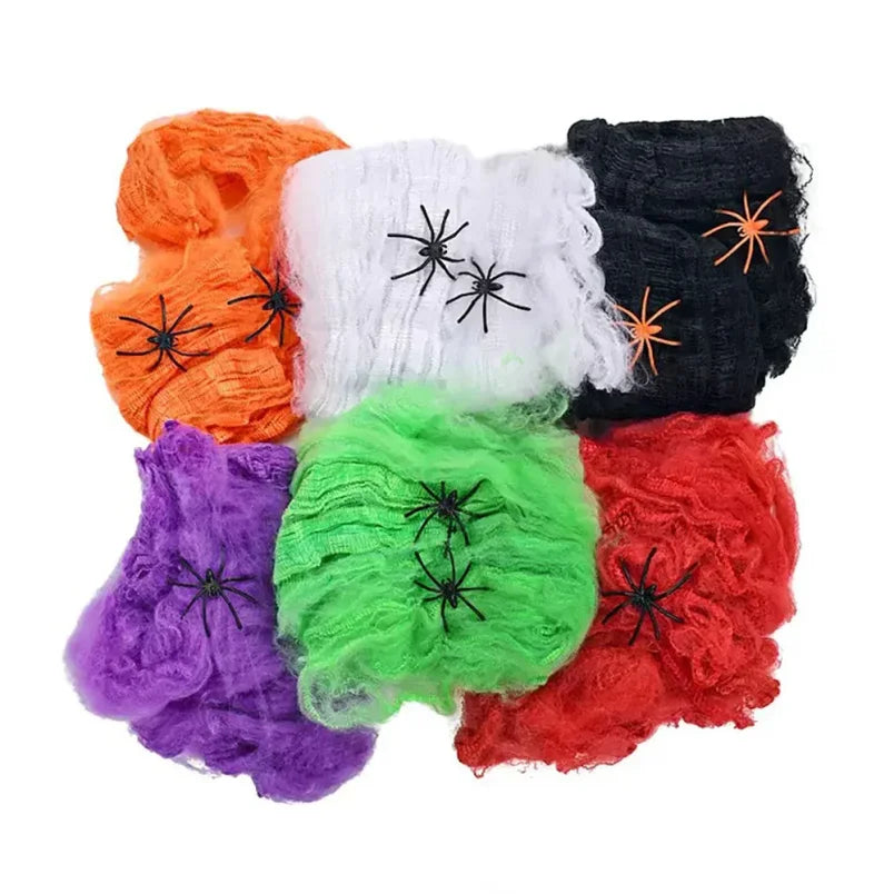 Artificial Spider Web Halloween Decoration with Spider