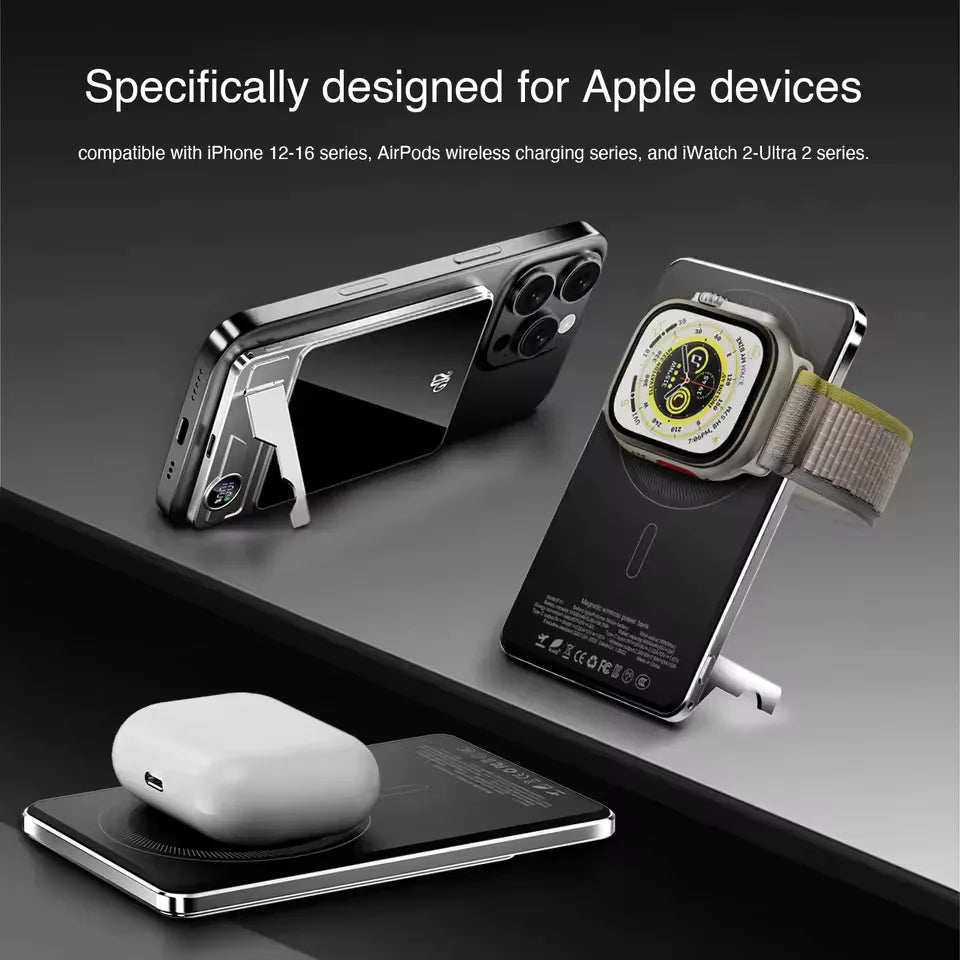 Ultra-thin Magnetic Power Bank Wireless Fast Charging Portable Battery for Apple Watch iPhone Samsung for Magsafe Powerbank