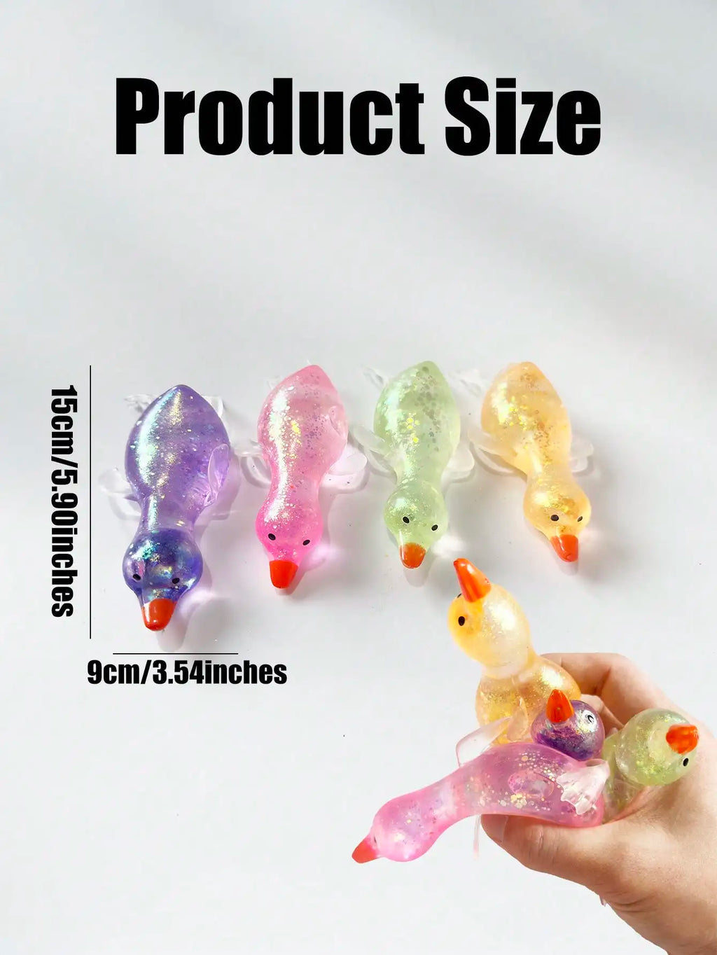 Glitter Crystal Swan Slow-Rising Squishy Toy