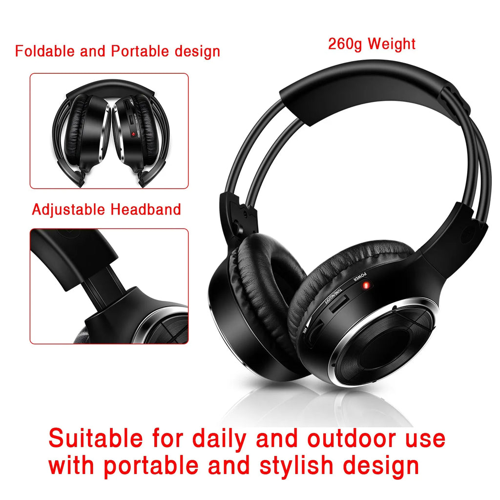3 Channel Silent Disco Wireless Headphones Bundle with 500m Distance Transmitter for Entertainment Party