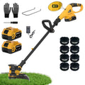 3-in-1 21V Cordless Lawn Mower + Trimmer + Edger, with 8 Lines, Household Garden Weed Eater
