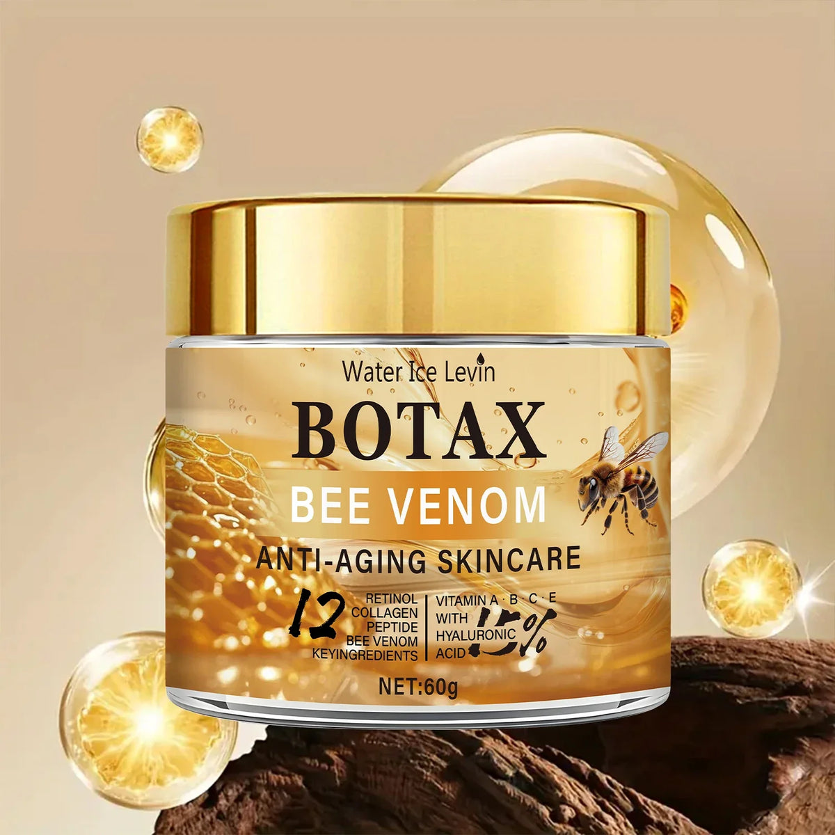 "Botax" Bee Venom Cream - Deep Wrinkle Treatment, Skin Rejuvenation & Firming Action with Collagen Water Ice Levin. 60g.