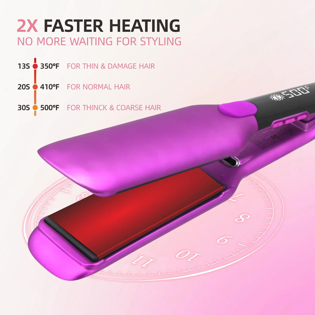 Hair Straightener 500F High Temperature Professional Ceramics Plates Irons PTC Fast Heating Treatment Original Hair Flat Iron