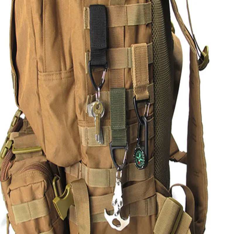 MOLLE Webbing Clip and Hanging Hook, Nylon Strap, 10 cm