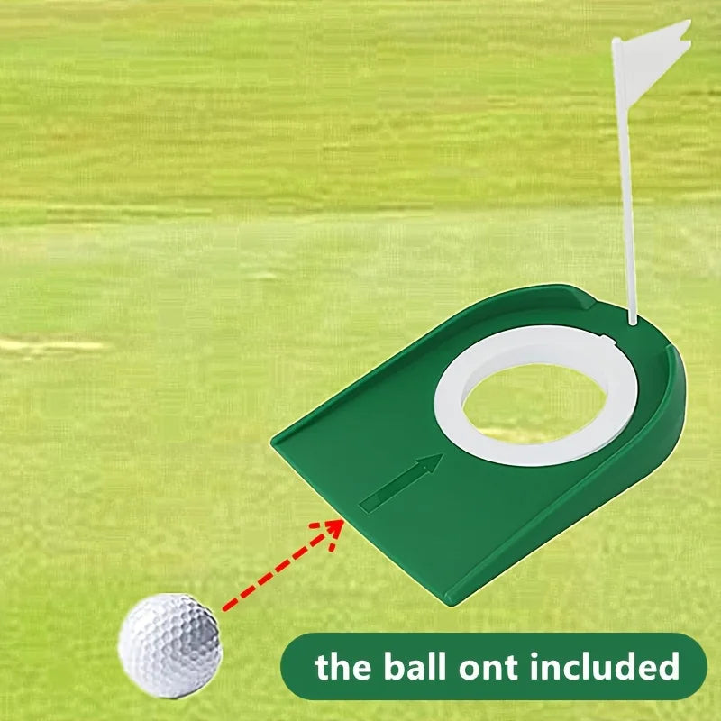 Golf Putting Trainer with Flag Indoor Golf Practice Putting Cup Hole Portable Putter Training Aid for Home Office Golfers 