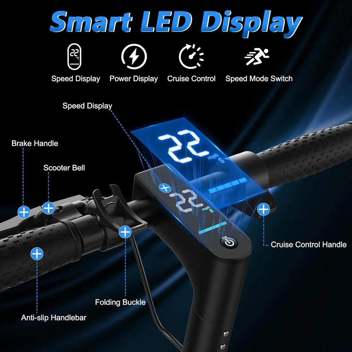 10inch Electric Scooter 500W Brushless  Motor 22MPH Max Speed APP Smart Scooter Shock-absorbing Anti-skid Folding Electric Scooter
