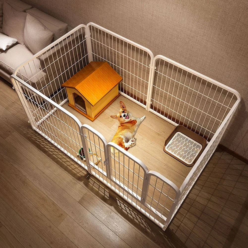 6 Panels Heavy Duty Dog Puppy Playpen Foldable Exercise Puppy Kennel Cage Heavy Duty Dog Cage for Dog Cat Rabbit Pet Exercise