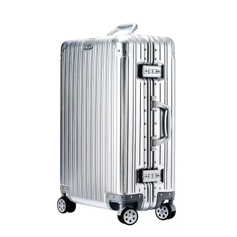 100% Aluminum-Magnesium Alloy Suitcases 20/24/26/29 Inch Lightweight Spinner Luggage TSA Lock Durable Travel Bag