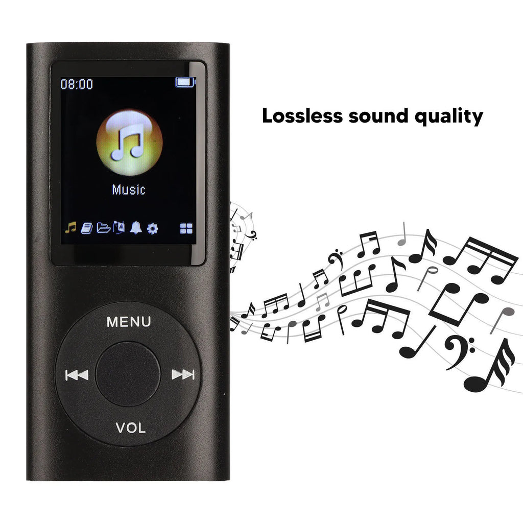Aluminum Alloy MP3 Player Stylish Multifunctional Lossless Sound Slim 1.8 Inch LCD Screen Portable MP3 Music Player
