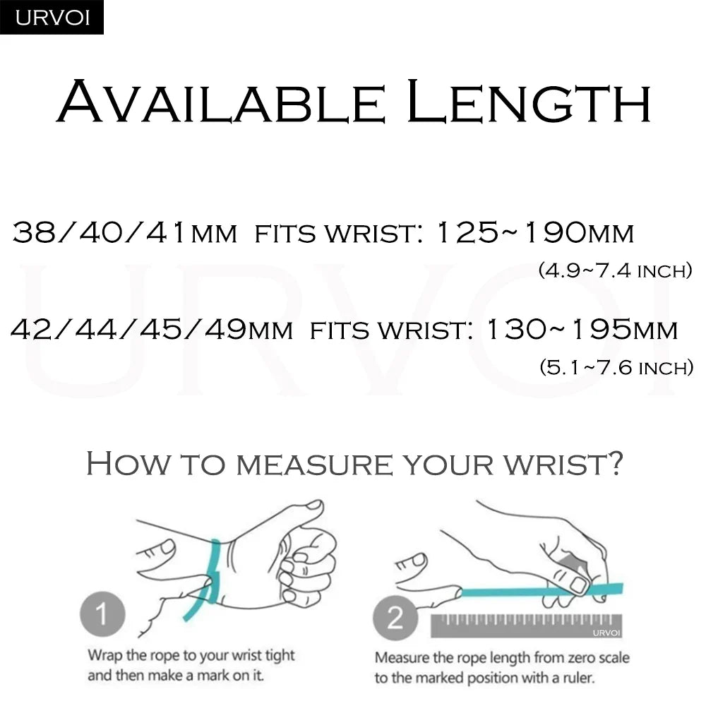 URVOI Ocean Band for Apple Watch Ultra 4 3 2 Strap Series 12 11 10 SE Sport Band for iWatch Silicone Wristband Black Buckle 49mm