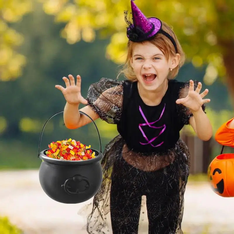 Halloween Cauldron Set, 1 Large and 8 Small Plastic Pots