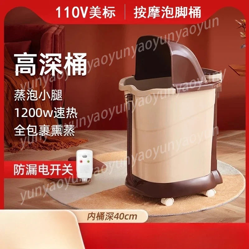110V Electric Foot Spa Bath Heated Water Automatic Massage Foot Tub For Ankle Calf Stress Relief Foot Soaking Equipment
