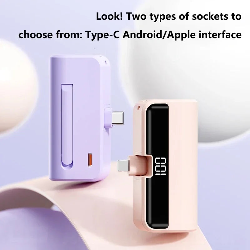 Lenovo 500000mAh Mini Capsule Power Bank High Capacity Fast Charge Powerbank Portable External Battery for iPhone Huawei Samsung