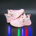 Girls' Cute and Fashionable Cartoon Princess Casual Shoes Led Wings Comfortable Sneakers