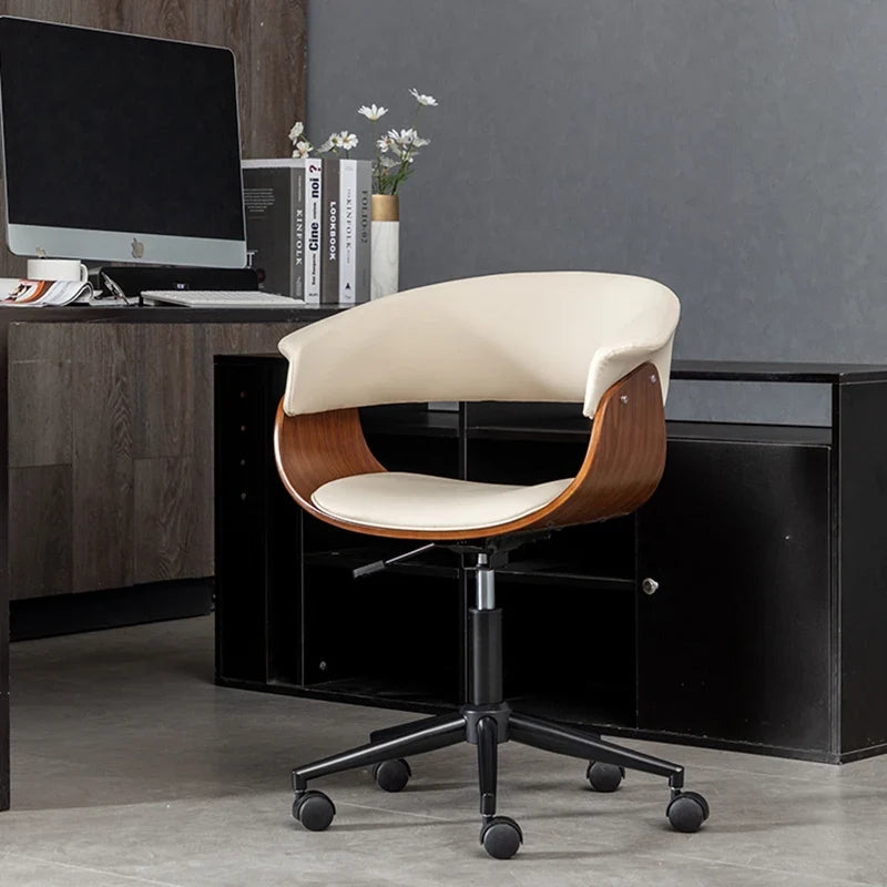 Light Luxury Gaming Chairs Office Furniture Solid Wood Computer Chairs Leather Multi-function Swivel Chair Lifting Office Chairs