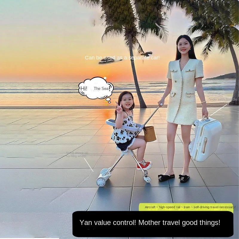 Children Travel Suitcase PP Material Sit to Ride On Rolling Luggage Carry-on Cabin Suitcase for Kids