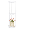 3 Tier Clear Acrylic Side Table Small Drink Side Table Small Space Round Furniture NightStand for Home Balcony Bathroom Sofa