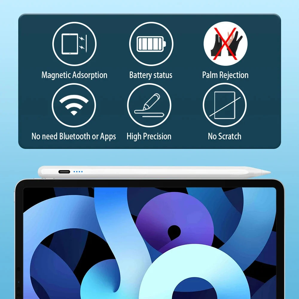 Stylus Pen for Apple Pencil with LED Power Indicators Palm Rejection Touch Pen for 2026 2025 2022 2021 2020 2019 2018 iPad Penci