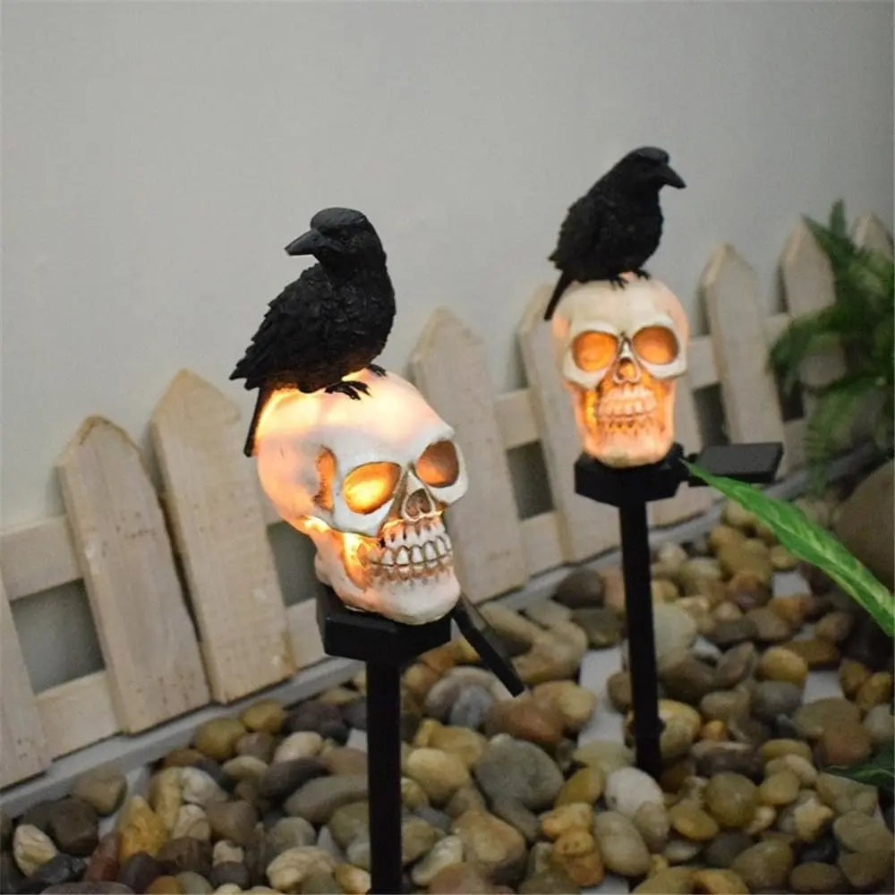 Solar LED Skeleton Ghost Hanging Light, Look Ahead or Look Left