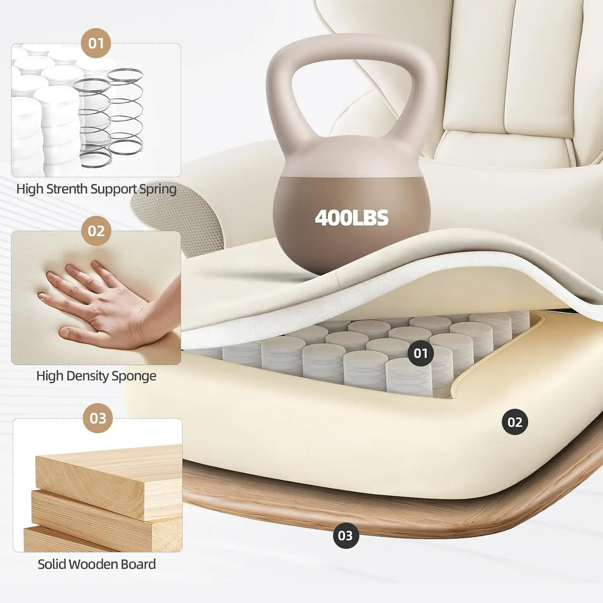 7-Point Massage Heated Office Chair with Footrest Ergonomic Adjustable Armrest for Office Study Gaming, Customized