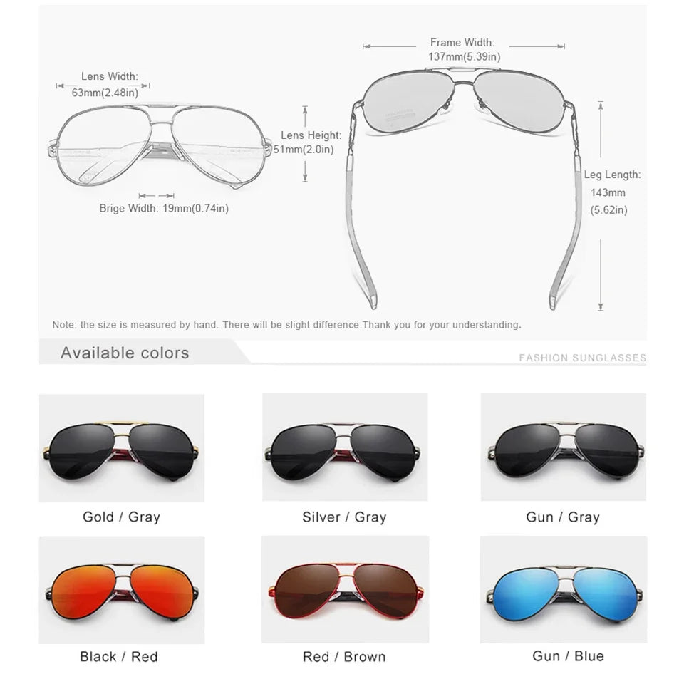 CLLOIO Pilot Polarized Sunglasses for Men & Women – UV400 Aluminum Frame