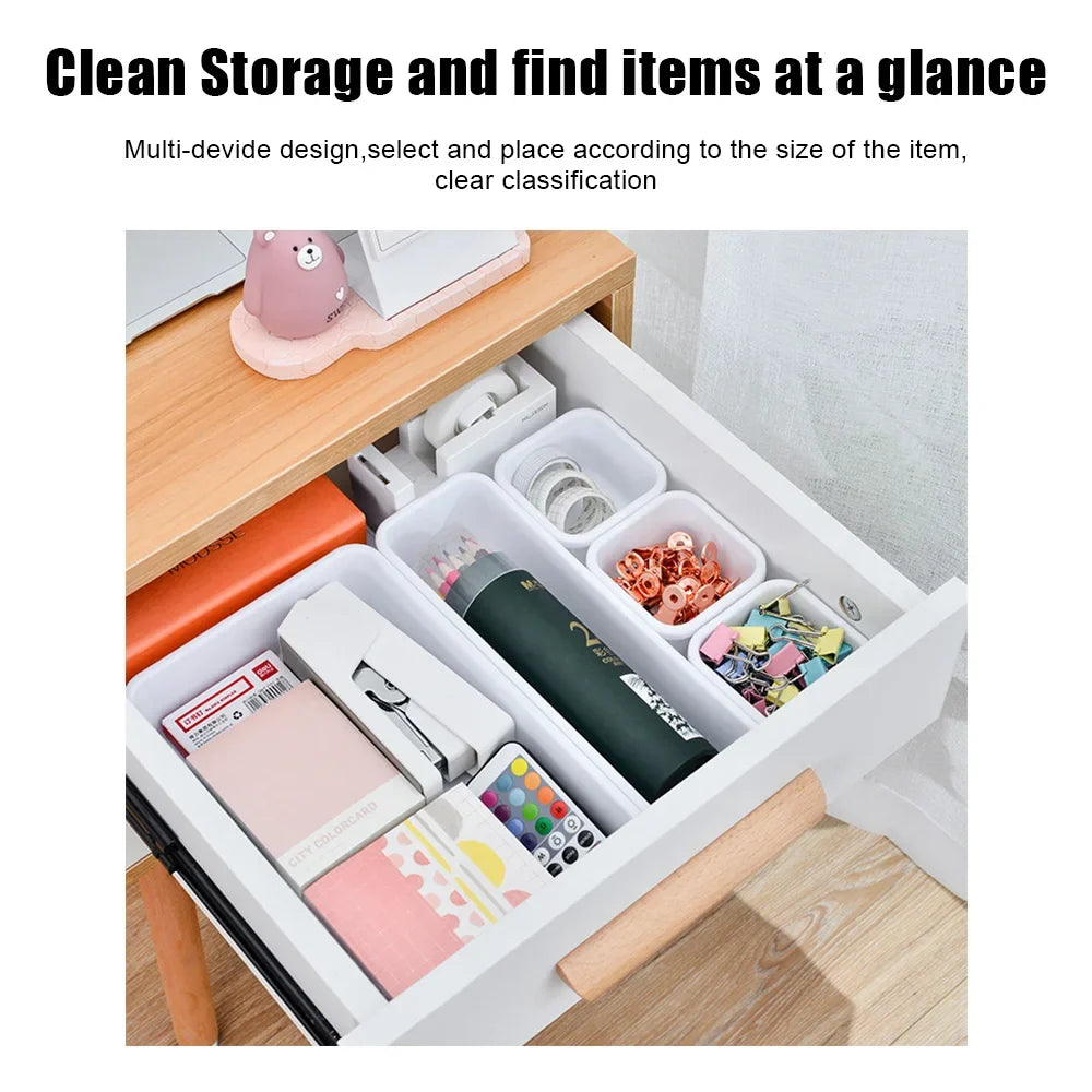 Closet  Cover Storage Drawer Storage Box Kitchen Bathroom Storage Trays Sundries Jewellery Holder 8pc/set Make Up Organizer Box