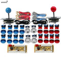 DIY PC Raspberry Pi Arcade joystick Game Kit  With LED Push Button American Style Joystick USB Encoder Cables Mame 2 Players