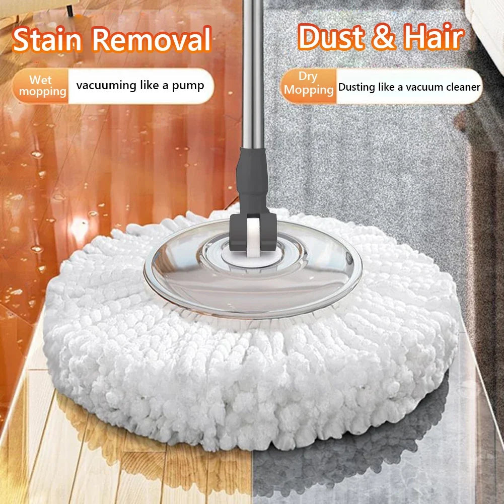 Spin Mop Bucket 6 Microfiber Refills Household Cleaning Automatic Spin Mop Hand-Free Automatic Dehydration Mop for Home Cleaning