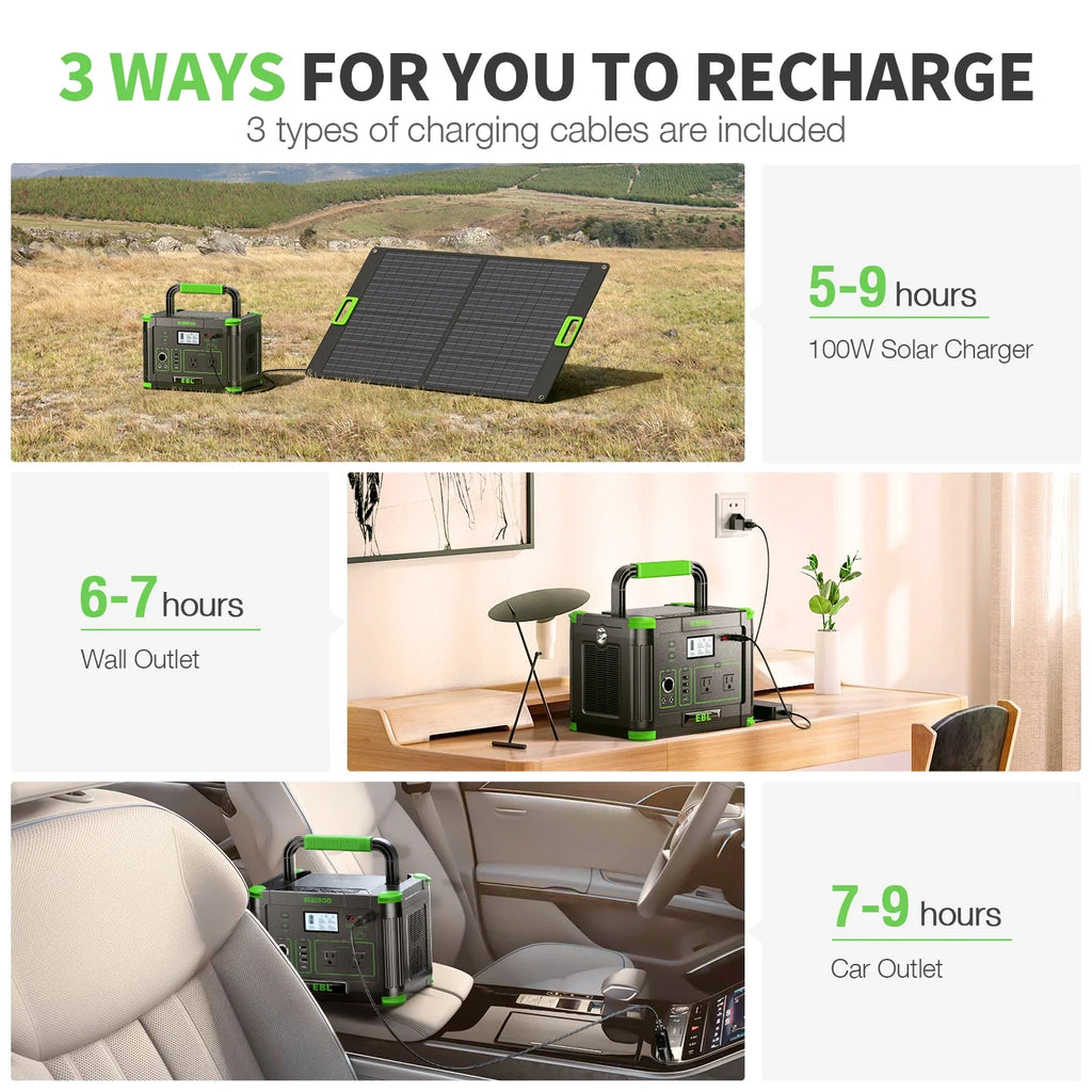 EBL Power Station 501W 551Wh Solar Power Generator Backup Bank