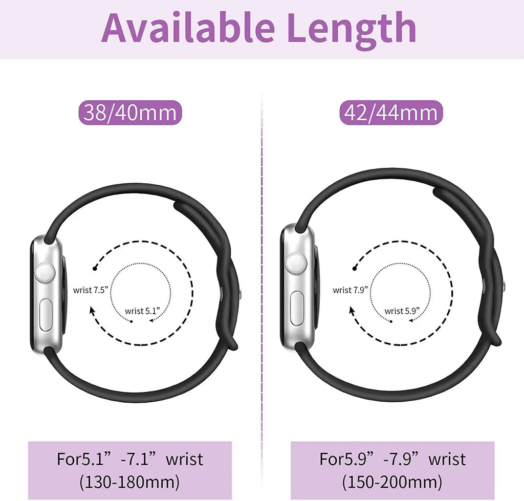 Silicone Strap For Apple Watch Bands 40mm 44mm 46mm 45mm 41mm 49mm 42 Correa Bracelet iWatch series ultra3 2 7 8 9 se 10 11 band