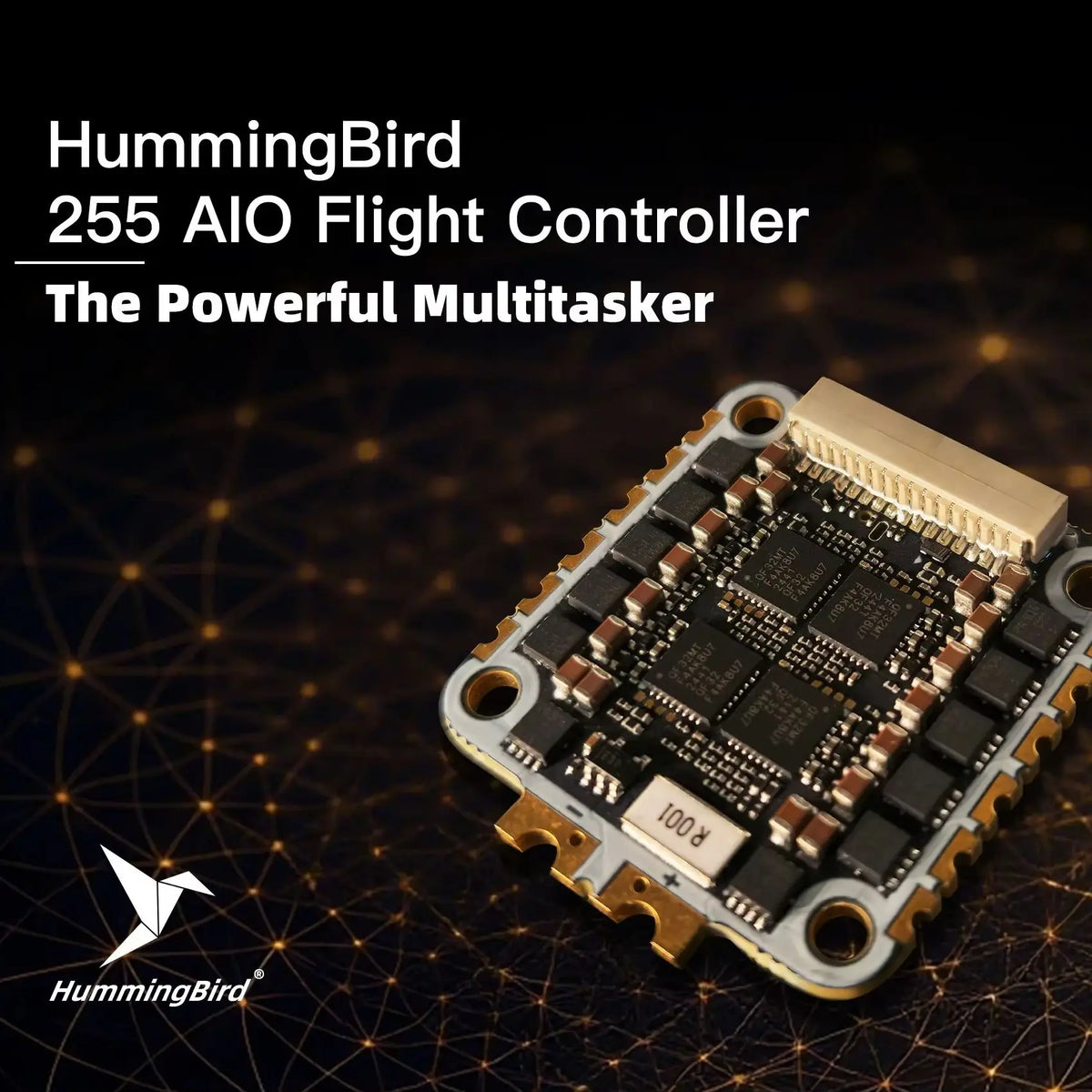 NewBeeDrone Hummingbird 255 50A AIO Flight Controller AT32F435 AM32 3-6S Betaflight OSD Support Analog Build for 2.5"-4" Drones