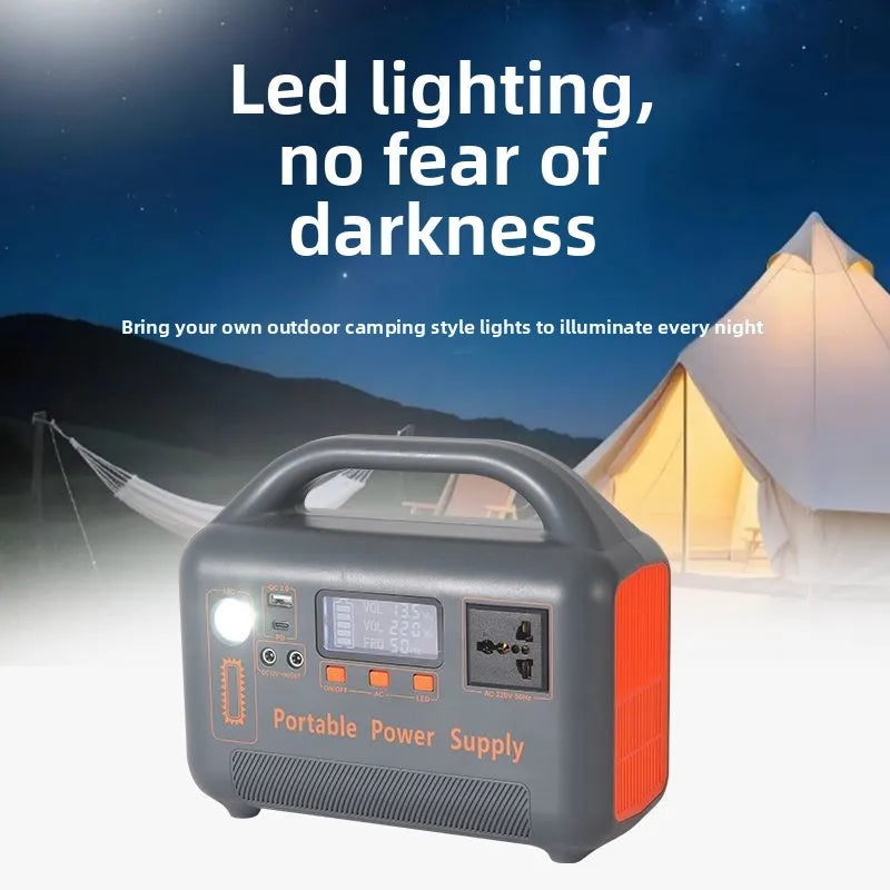Portable Upgrade 500W 220V 461WH LiFePO4 Power Bank for Solar Charging Emergency Lighting Power Station with Camp Solar Panel