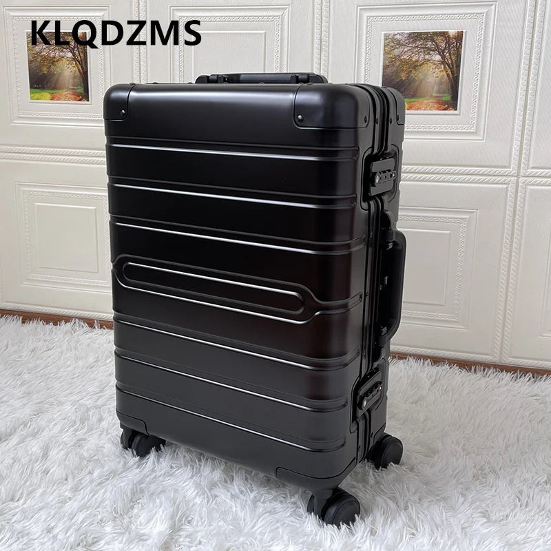 KLQDZMS 20 Inch Portable All Aluminum Magnesium Alloy Cabin Luggage Bag Female 24 Inch Password Travel Suitcase Student Fashion