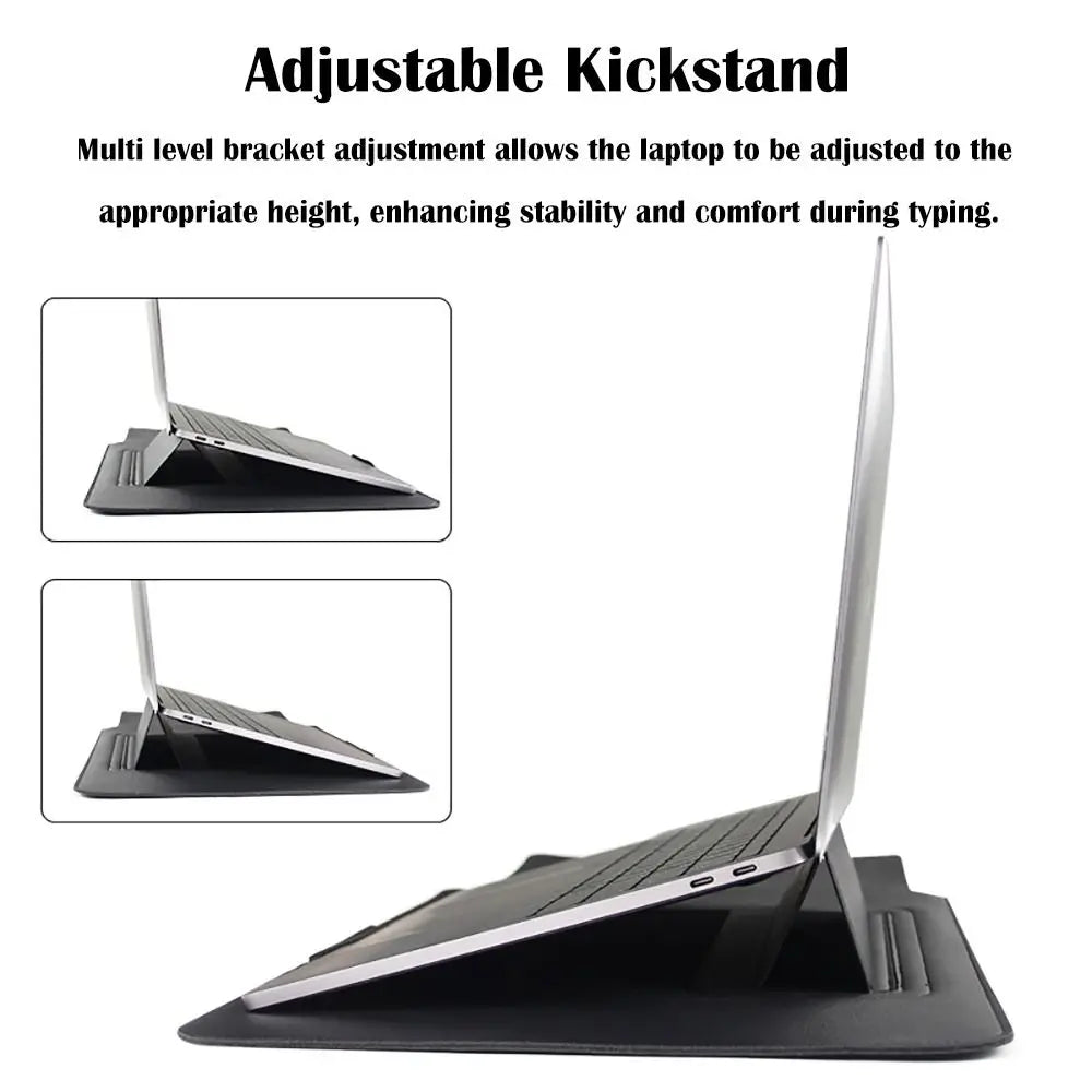 Portable 13 15 inch Adjustable Stand Laptop Sleeve with Mouse Pad Ultra Thin Tablet Case Portable Shockproof for HP/Dell/Surface