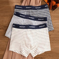 1/3PCS 95% Cotton Soft Boxers Striped/Dot/Plaid Knit Man Underwear Autumn Breathable Antibacterial 3D Mesh Crotch Men's Panties