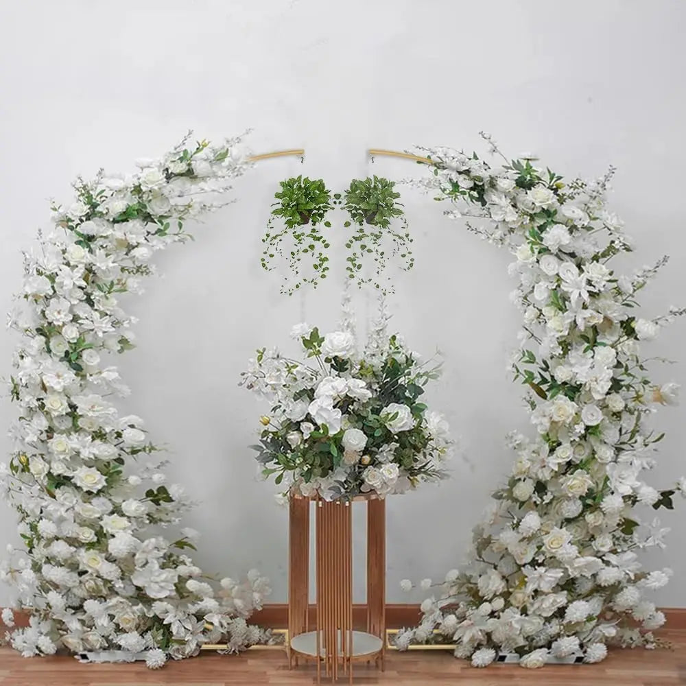 2-Piece Gold Metal Arch Backdrop Stand Set