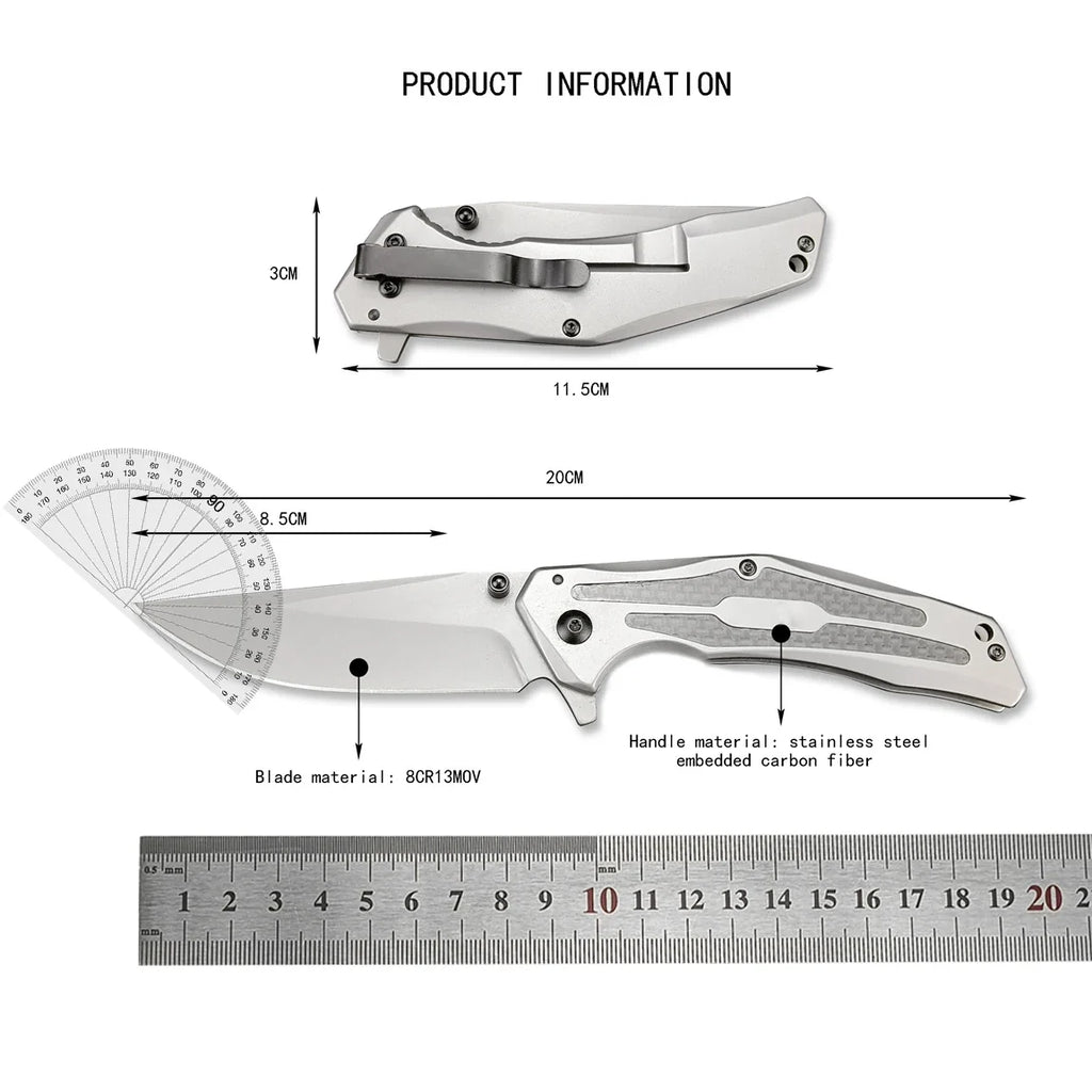 Folding Blade Knife Outdoor Jungle Exploration Outdoor Mountaineering Climbing Fishing Barbecue Picnic Portable Equipment