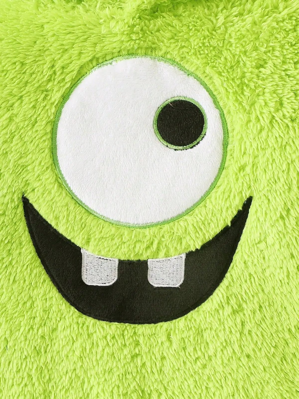 Baby boy monster embroidered demon ear hat plush jumpsuit