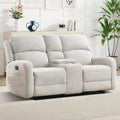 Manual Living Room Furniture Reclining Couch Set, Soft Fabric Loveseat Recliner Sofa for Meeting Room, Overstuffed, Custom