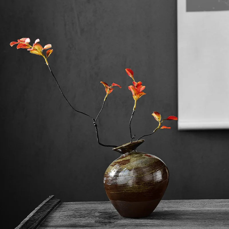 Ceramic Vases, Rough Ceramic Vases, Small Flower Pots, Old-fashioned Floral Arrangements, Table Decorations, Zen Flowers