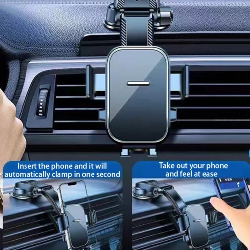 360° Rotating Air Vent Car Phone Mount - Nano Silicone Grip, Foldable, Screen & Charging Port Friendly