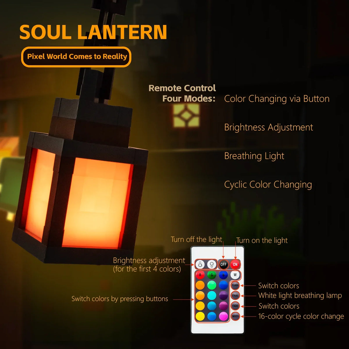 Pixel Style 16-Color Rechargeable Lantern