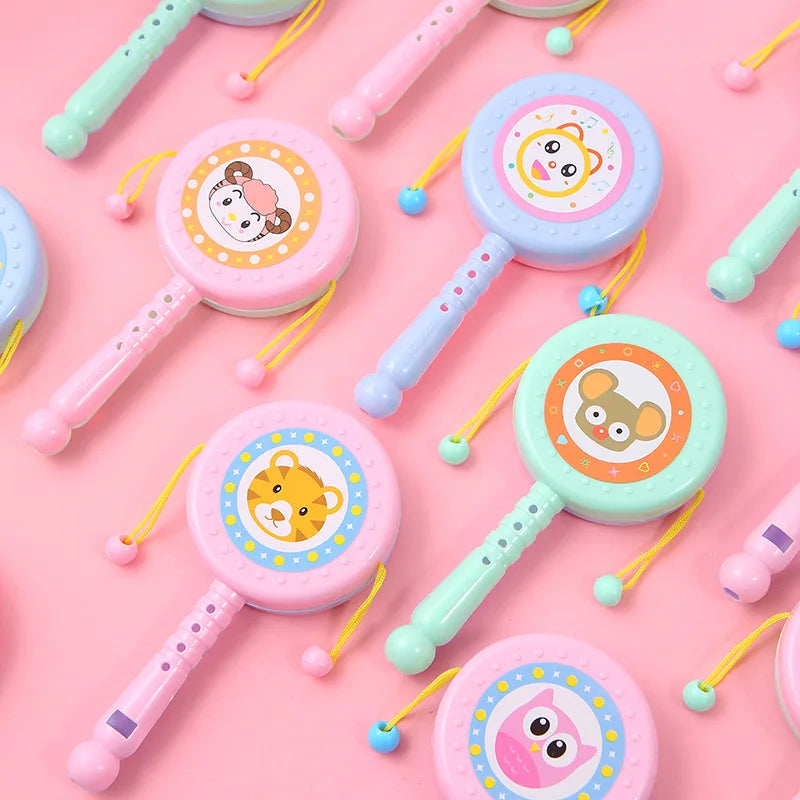 1-20 PCS Educational Toys Baby Cartoon Fruit Animals Whistle Rattle Drum Toys Baby Early Education Toy Birthday Party