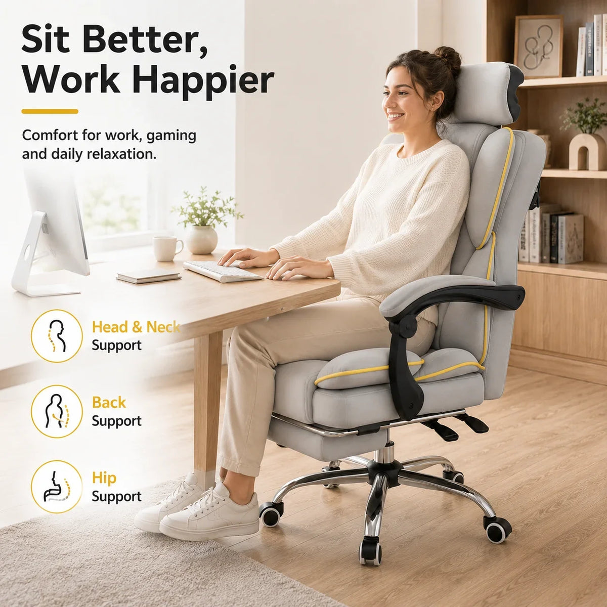 AOLIVIYA Gaming Chair Gamer Computer Chair Office Desk Chair Reclining Ergonomic Boss Simple Comfy E Sports Seat