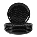 11 Inch Ceramic Plate Black Noble Elegant Hammered 6-piece Set For Parties Family Dinners