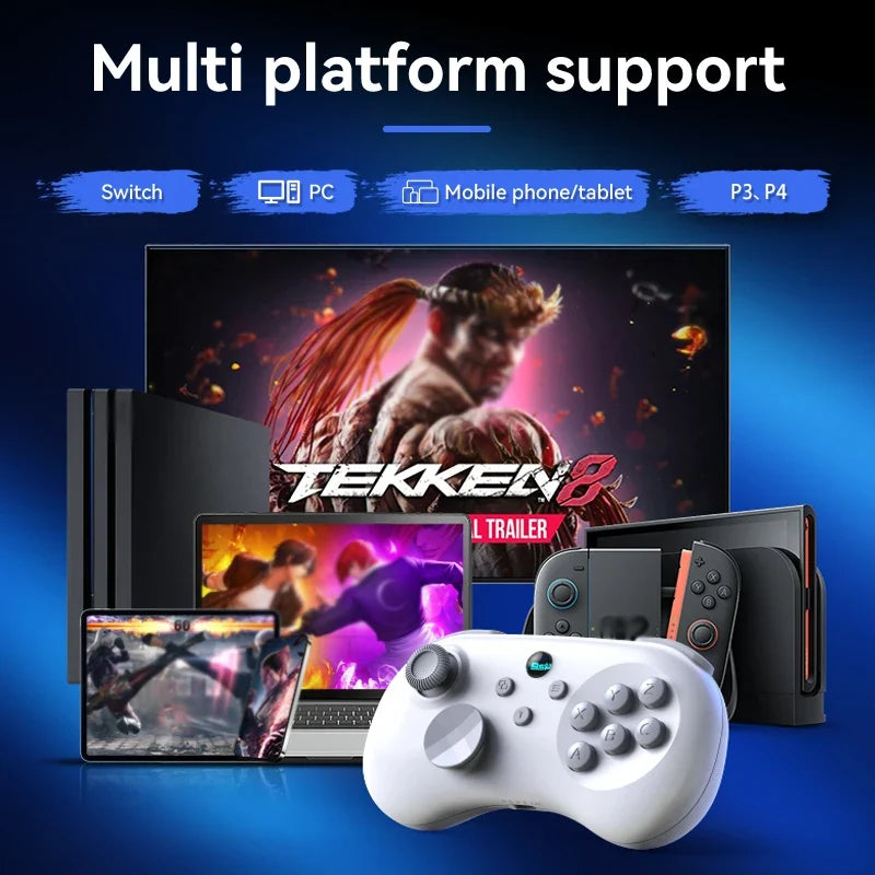 Y04 Game Controller 6-key Fighting Game Controller with Adjustable Height Hall Joystick Supporting PC/IOS/Switch/Android