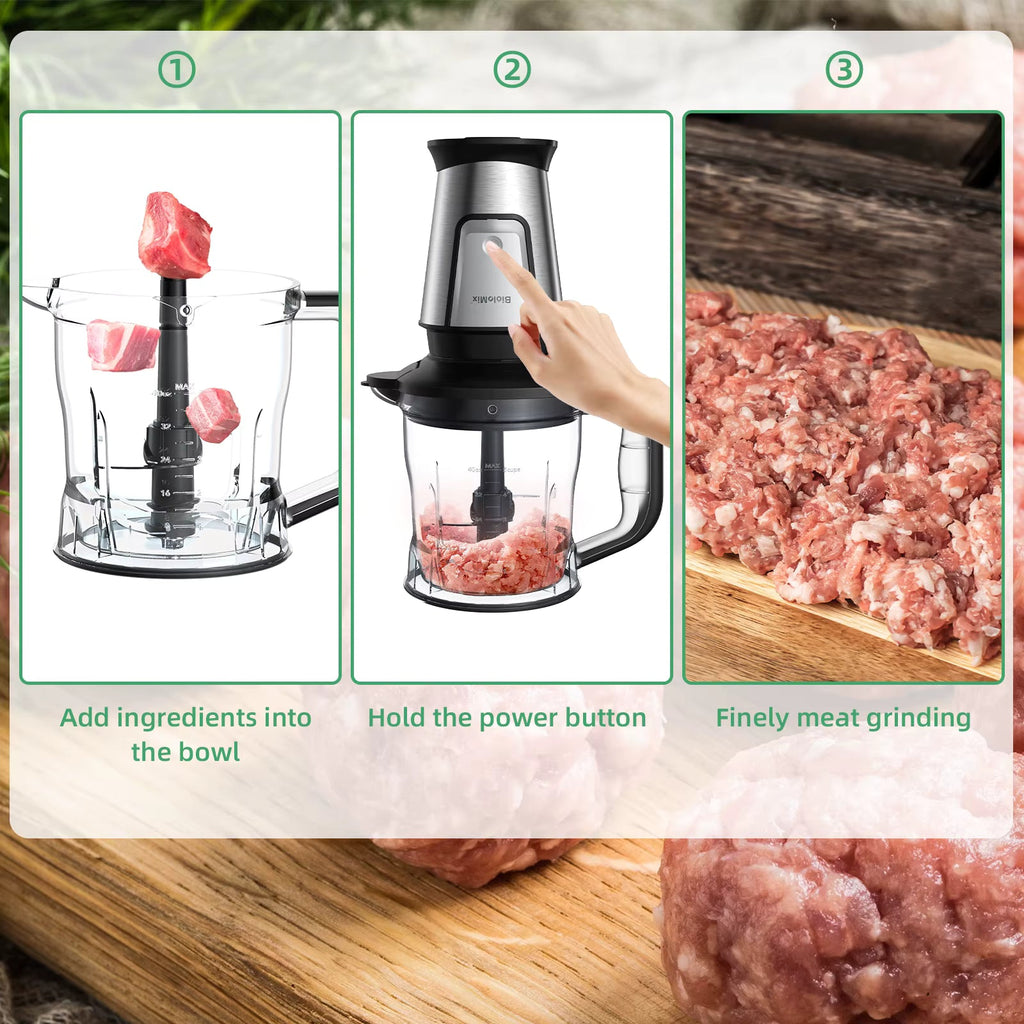 BioloMix TB23M 700W 3-in-1 Blender, Chopper and Grinder Set