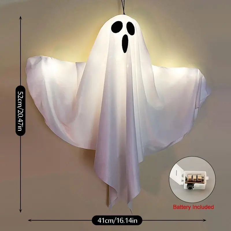LED Glow Ghost Pendant, 50 x 40cm, White or Orange